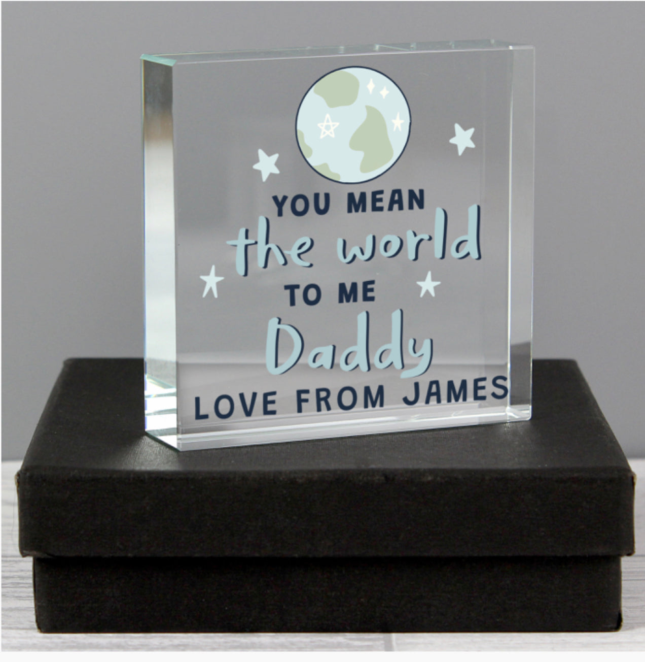 Personalised You Mean The World To Me Crystal Token