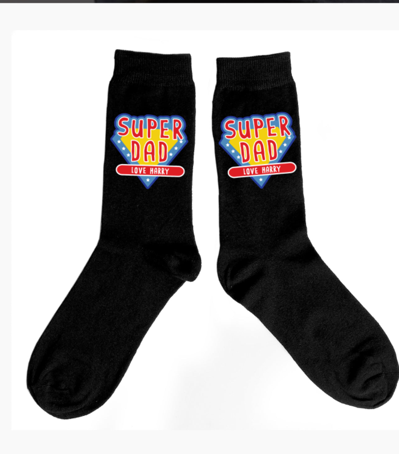 Personalised Super Dad Mens Socks