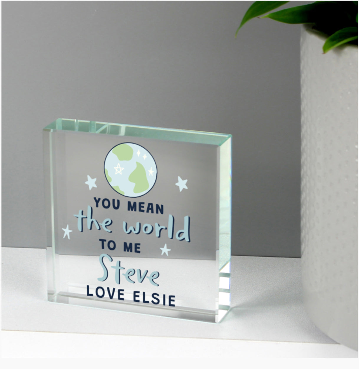 Personalised You Mean The World To Me Crystal Token