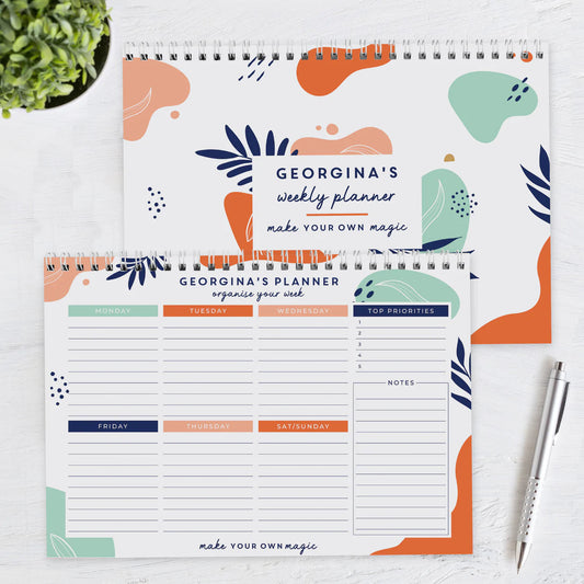 Personalised Tropical A4 Desk Planner