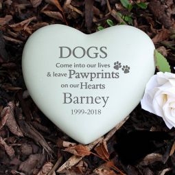 Personalised Dog / Cat Pawprints Heart Memorial