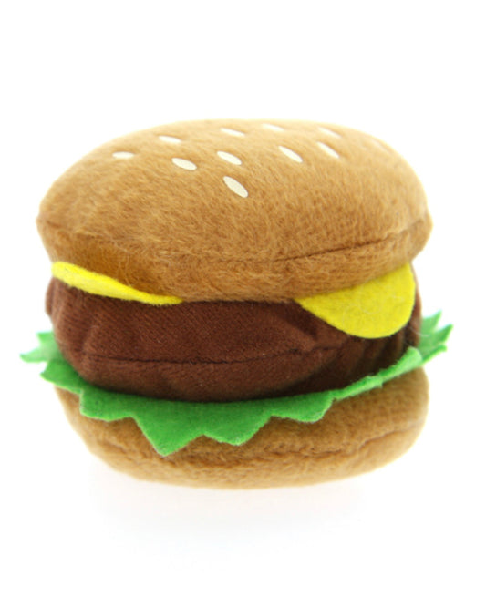 Hamburger Plush & Squeaky Dog Toy