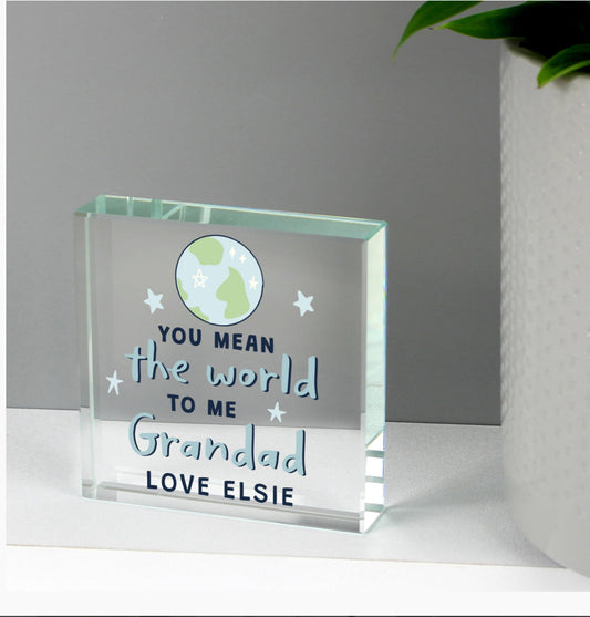 Personalised You Mean The World To Me Crystal Token