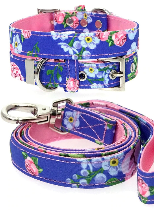 Floral Burst pattern collar & lead set