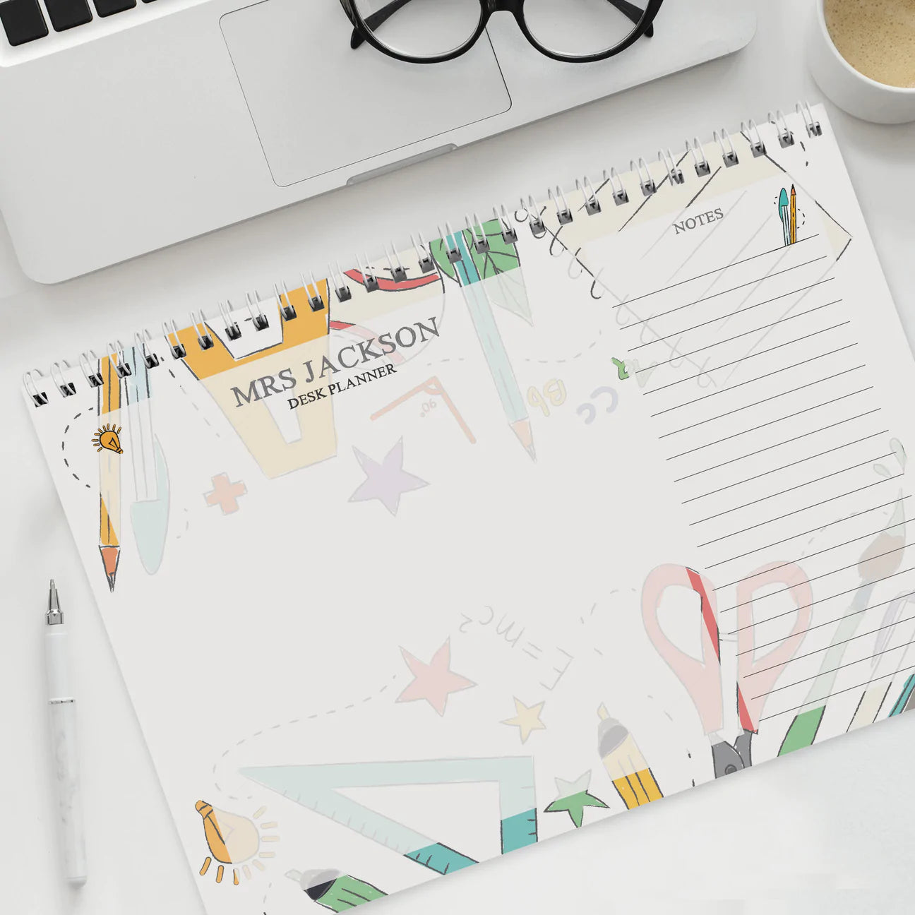 Personalised Teacher / School A4 Desk Planner